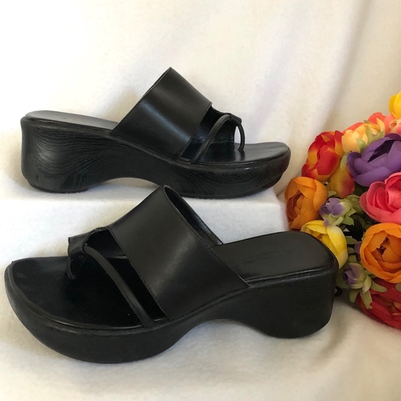 Aldo Shoes - ALDO Leather Toe Strap Wedges